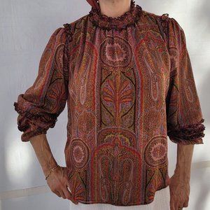 Ann Taylor top,  size M, geometric and paisley pattern